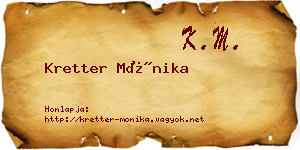 Kretter Mónika névjegykártya